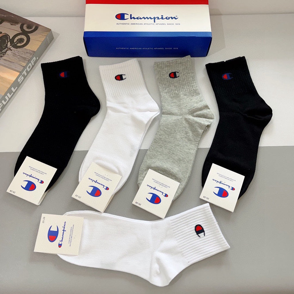 Champion Comfort Crew Socks – 5-Pair Set #001