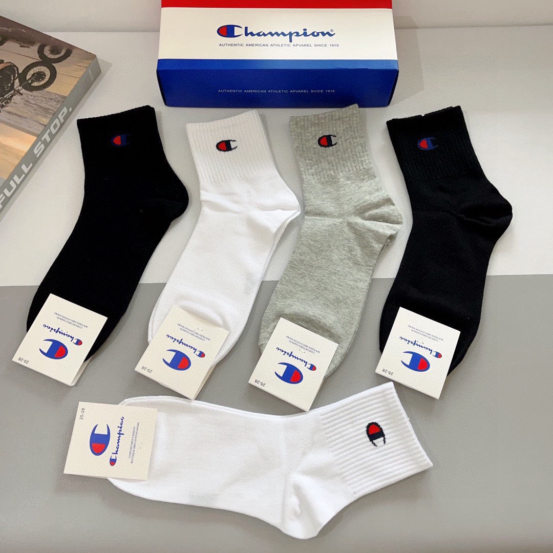 Champion Comfort Crew Socks – 5-Pair Set #001