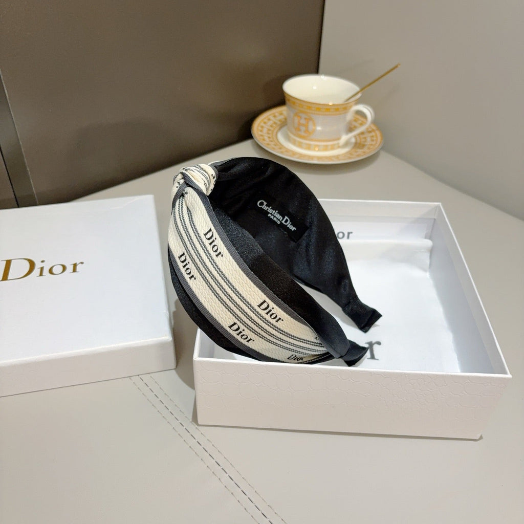 DIOR Letter Logo Silk Wide Headband