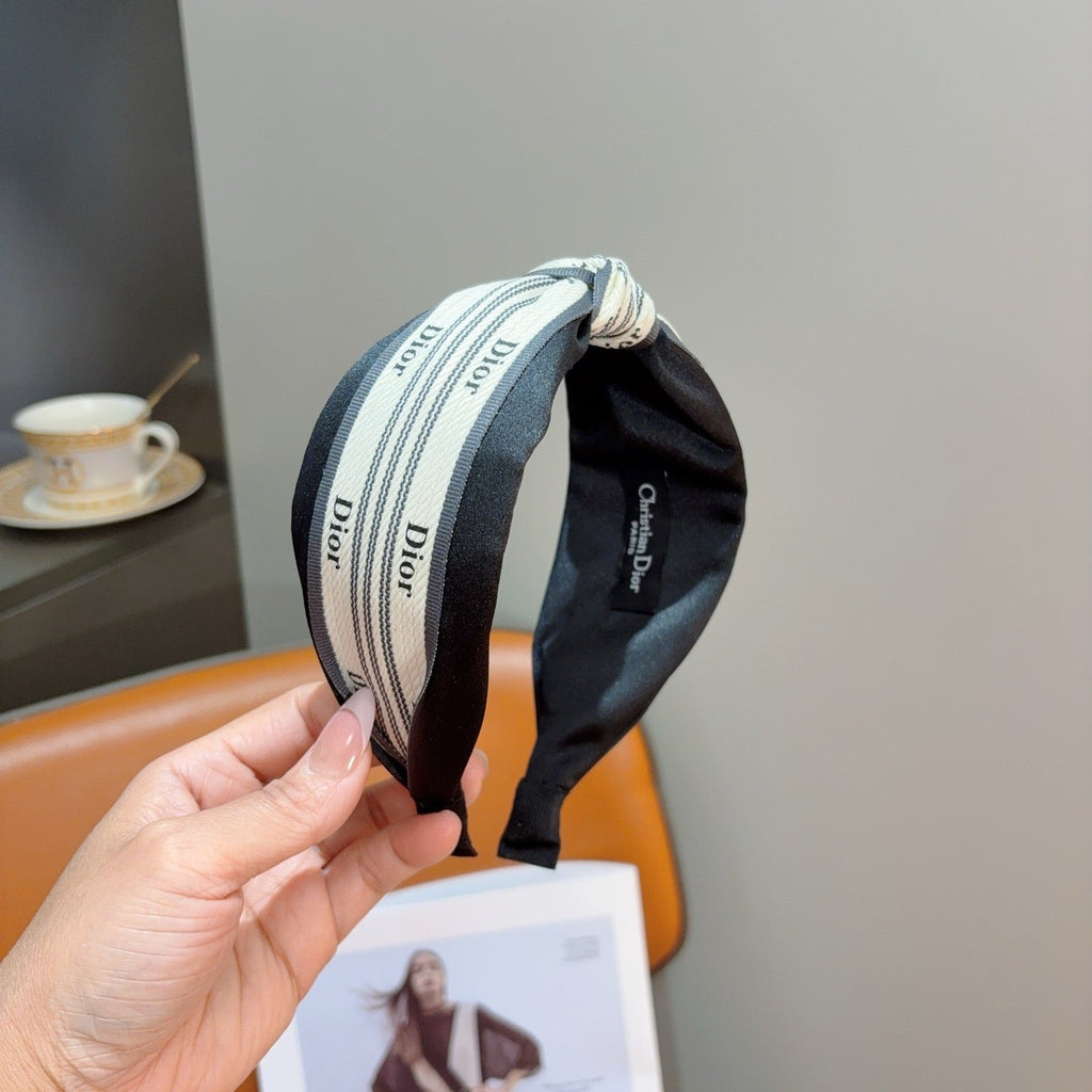 DIOR Letter Logo Silk Wide Headband