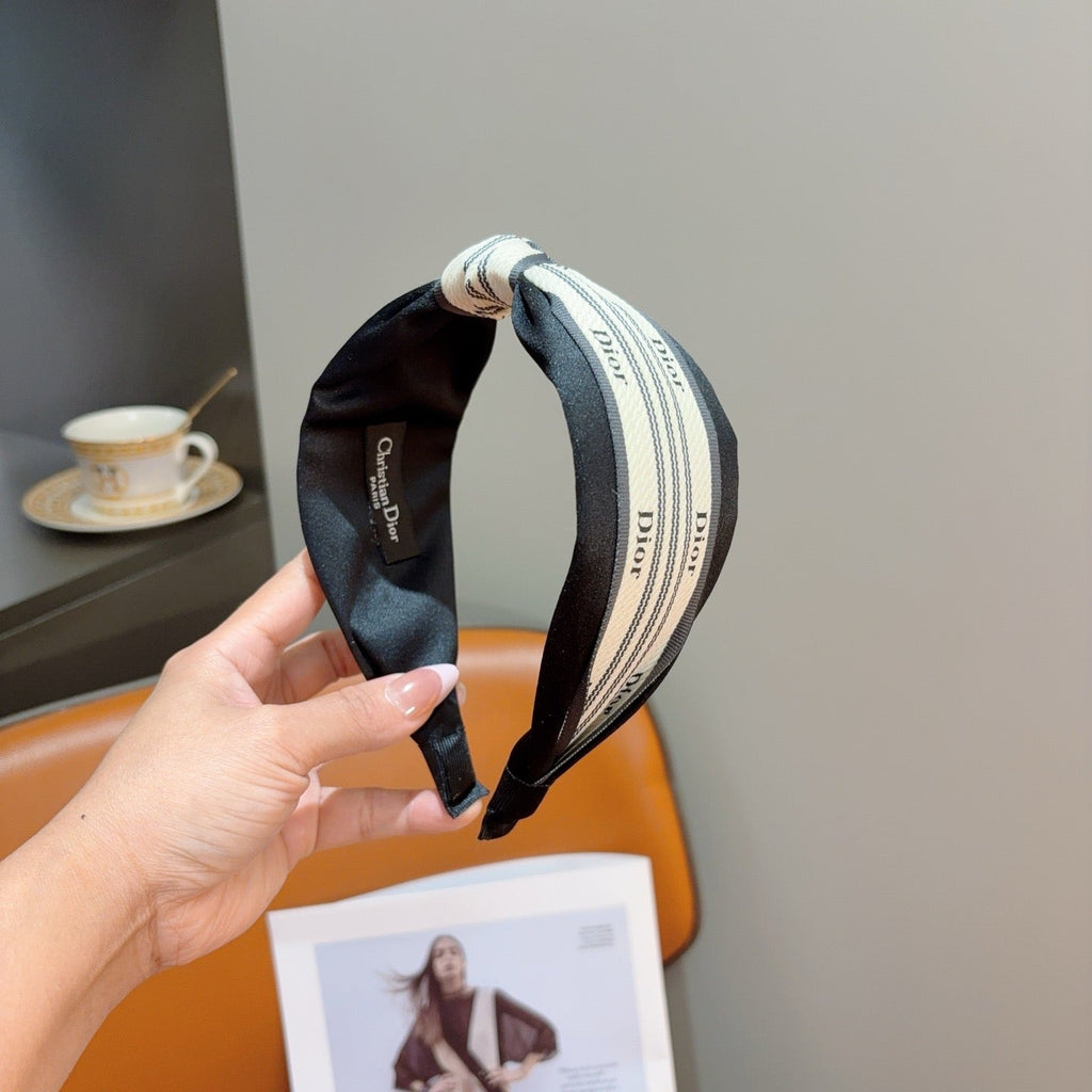 DIOR Letter Logo Silk Wide Headband