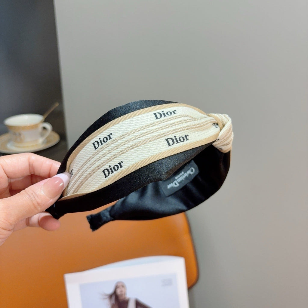 DIOR Letter Logo Silk Wide Headband