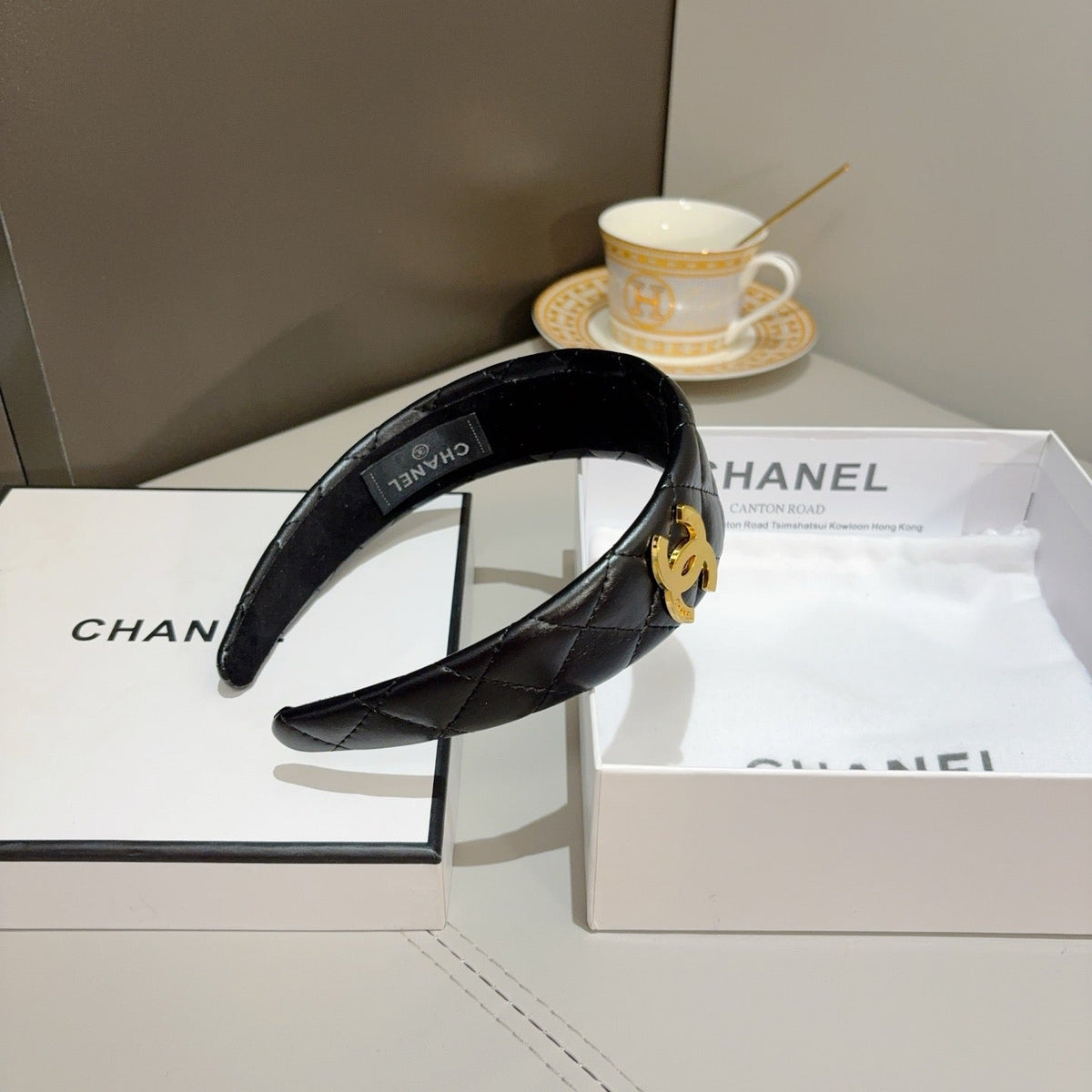 CHANEL Letter Logo Vintage Headband
