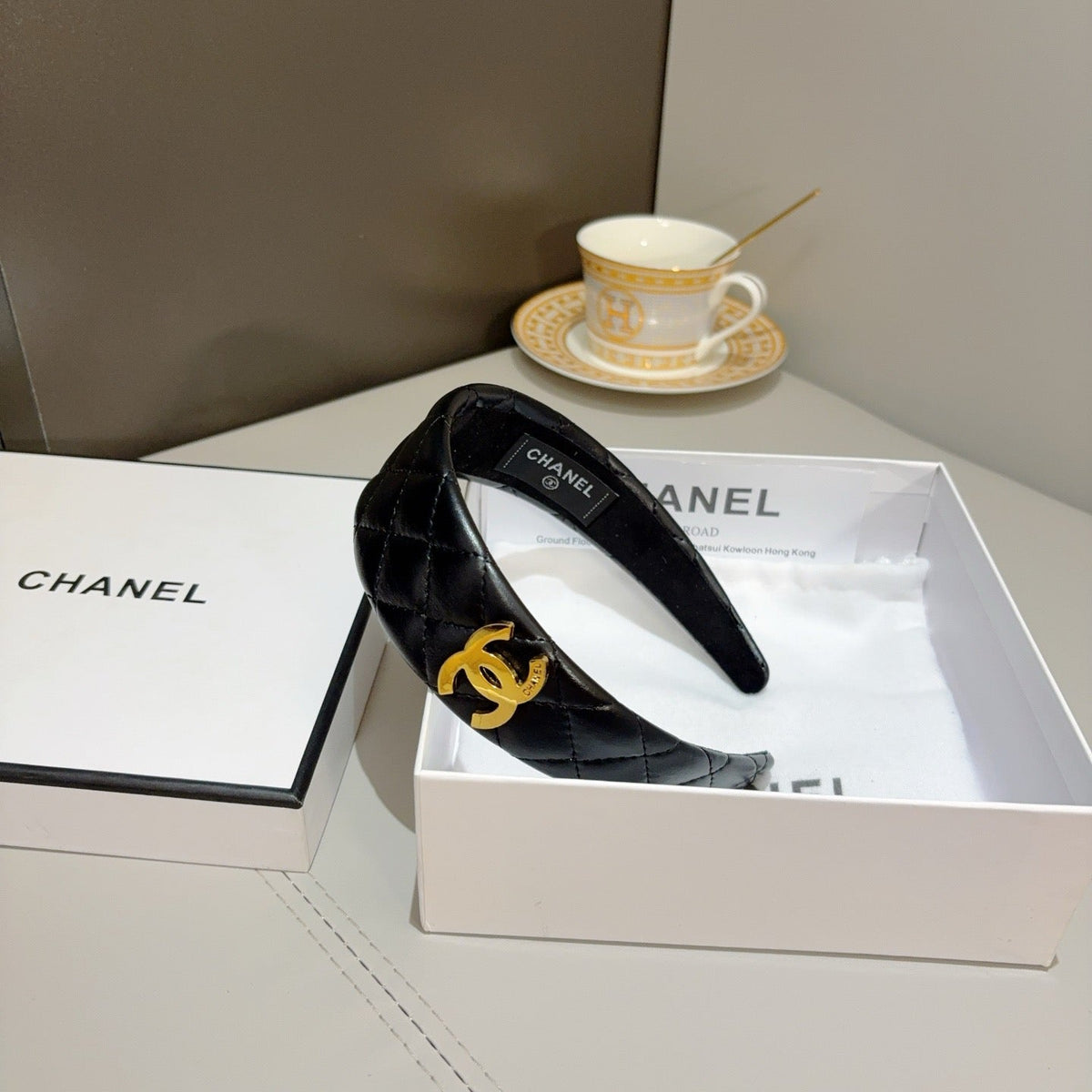CHANEL Letter Logo Vintage Headband
