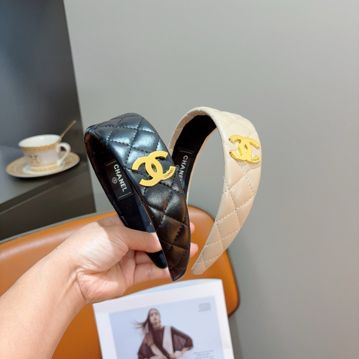 CHANEL Letter Logo Vintage Headband