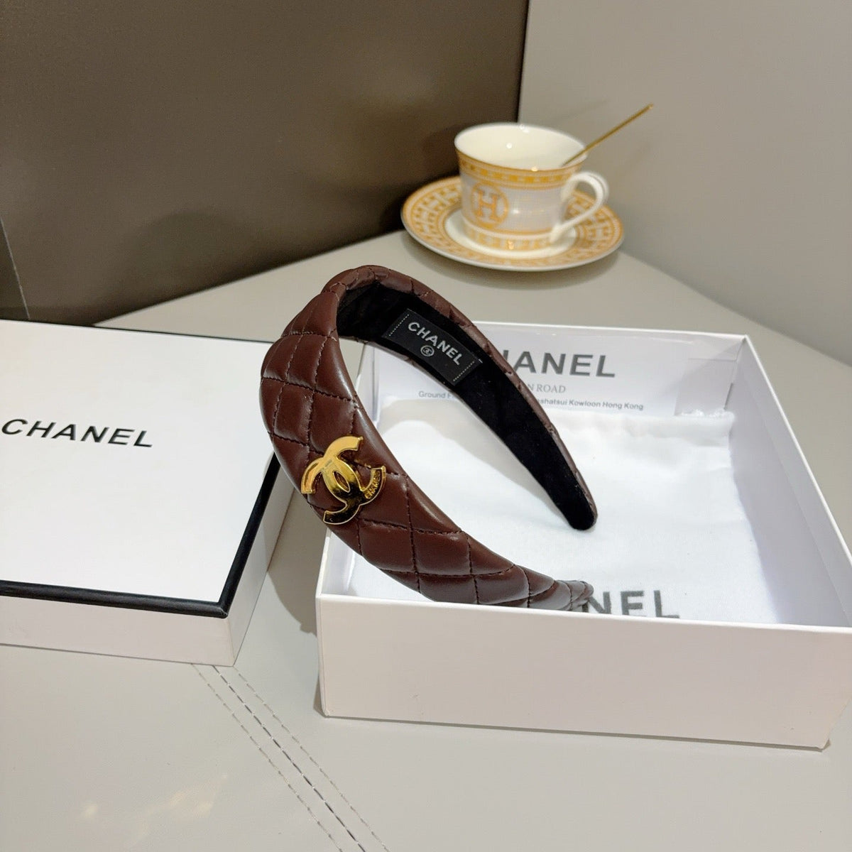 CHANEL Letter Logo Vintage Headband