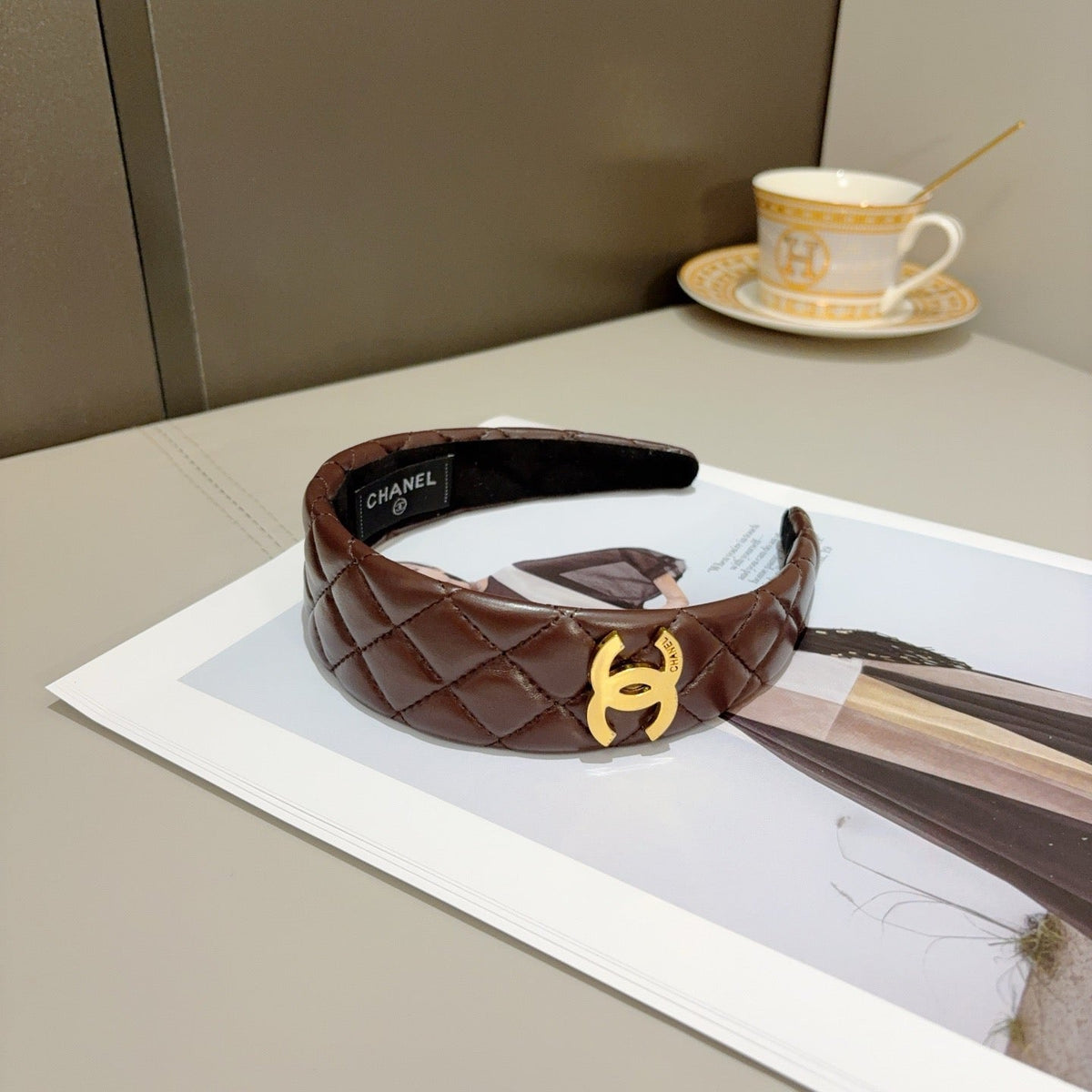 CHANEL Letter Logo Vintage Headband