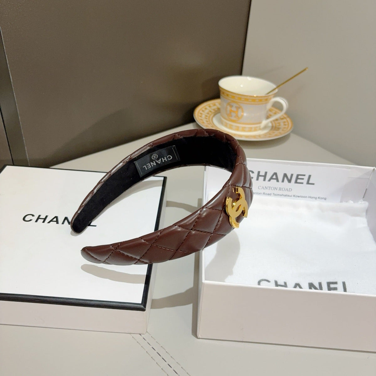 CHANEL Letter Logo Vintage Headband