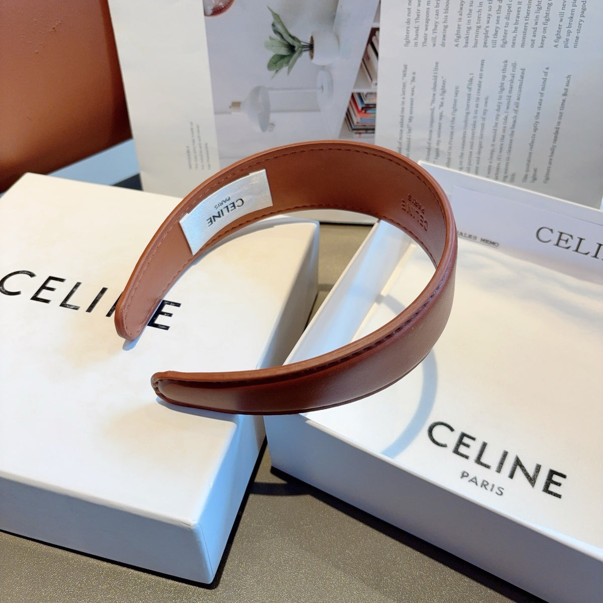 CELINE Leather Headband