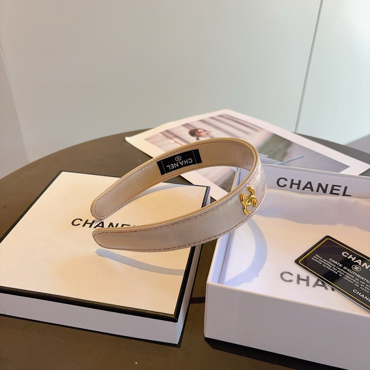 CHANEL Letter Logo Vintage Headband