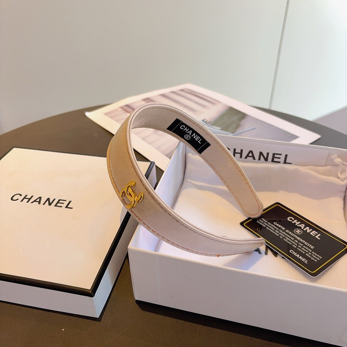 CHANEL Letter Logo Vintage Headband