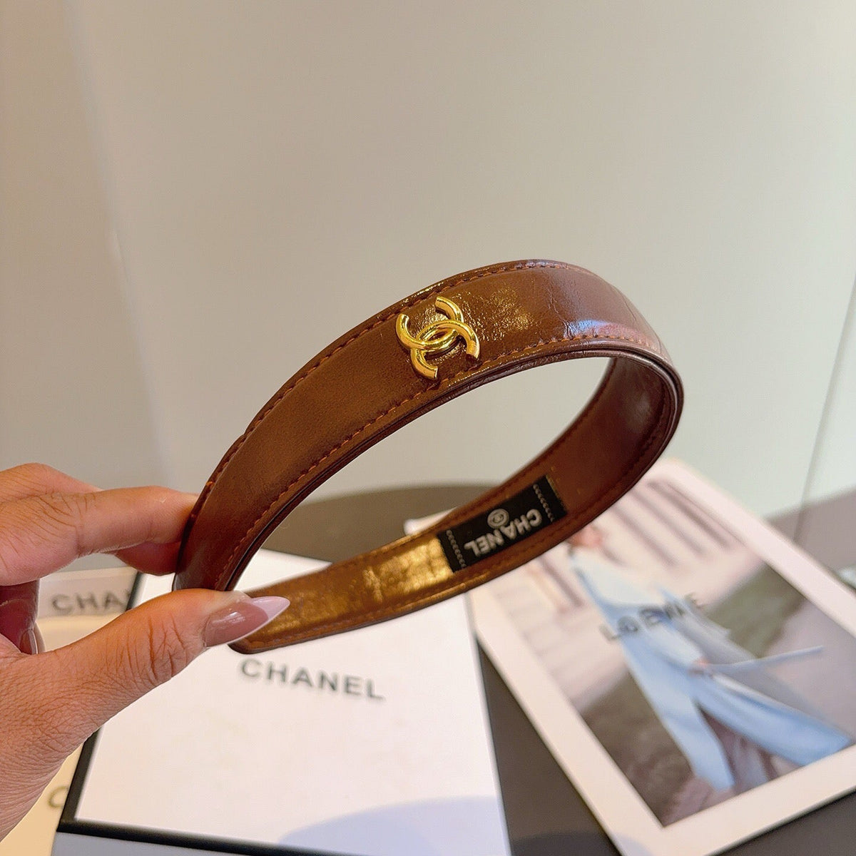 CHANEL Letter Logo Vintage Headband
