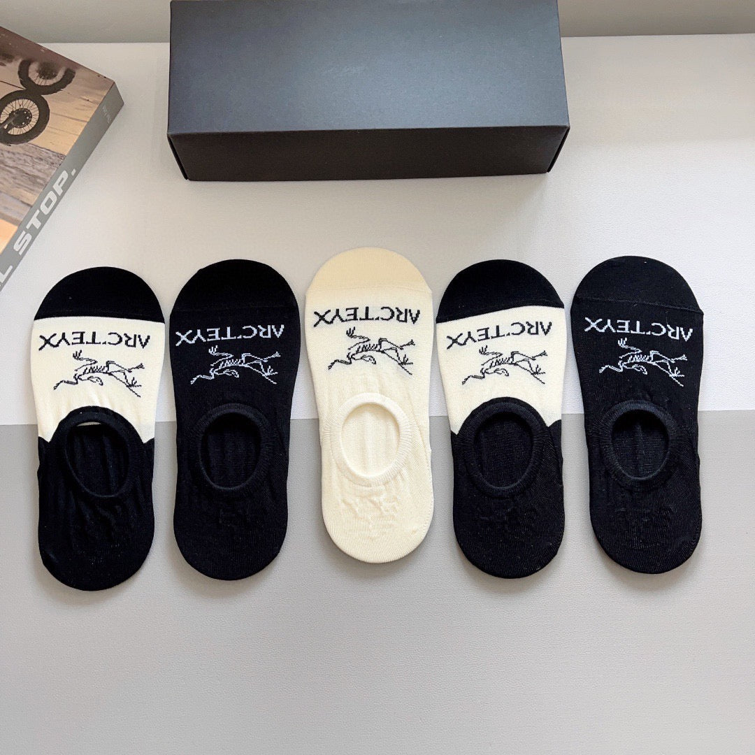 ARC’TERYX Cotton No-Show Socks – 5-Pair Set #002