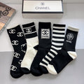Chanel Comfort Knee-High Socks – 5-Pair Set #002
