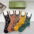 Gucci Comfort Knee-High Socks – 5-Pair Set #001