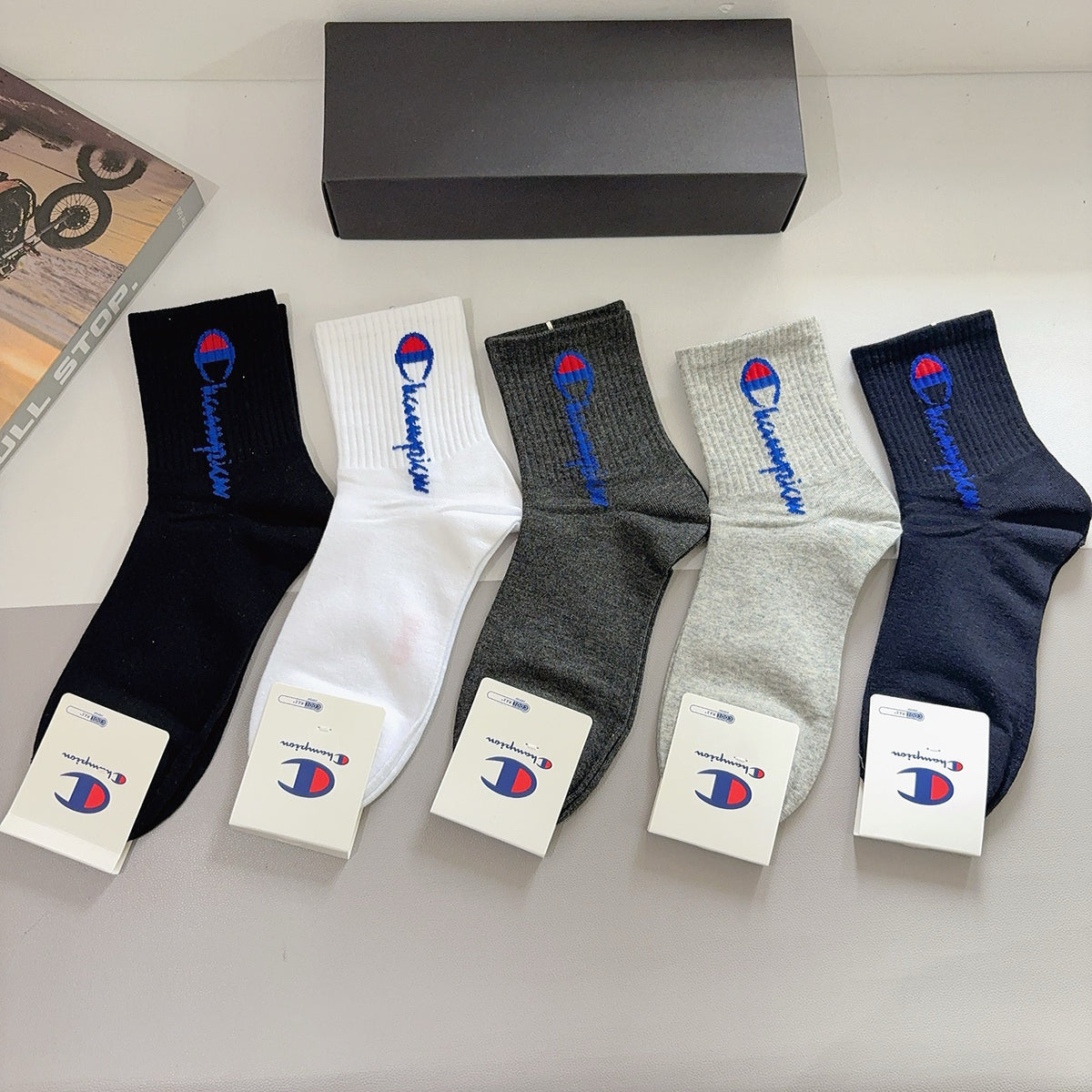 Champion Cotton Crew Socks – 5-Pair Set #001