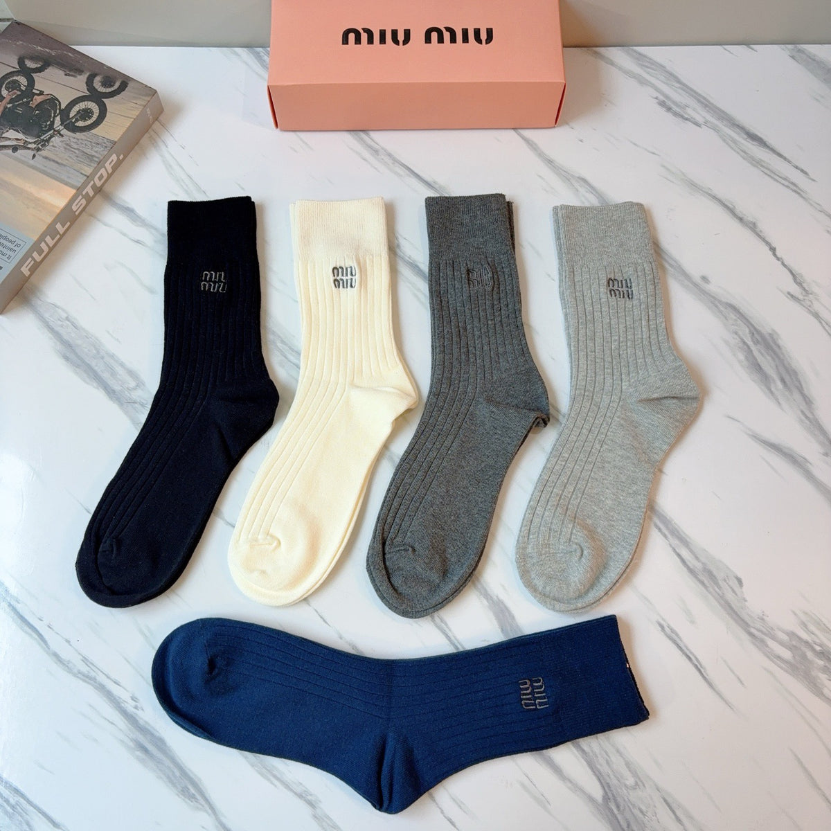 Miu Miu Cashmere Blend Knee-High Socks – 5-Pair Set #001