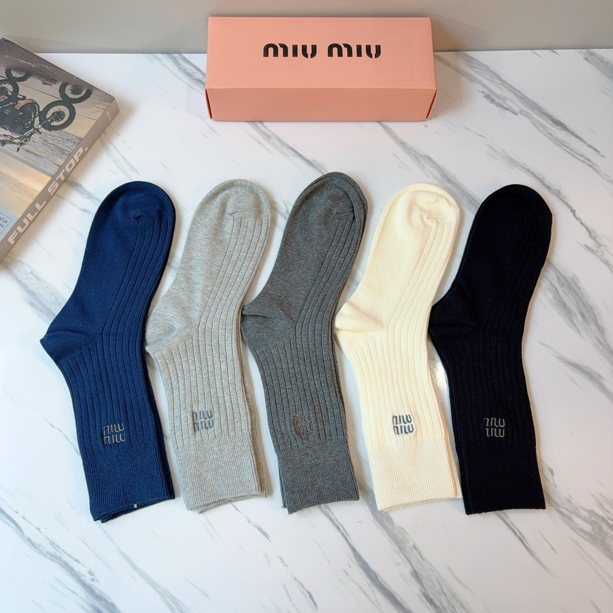 Miu Miu Cashmere Blend Knee-High Socks – 5-Pair Set #001