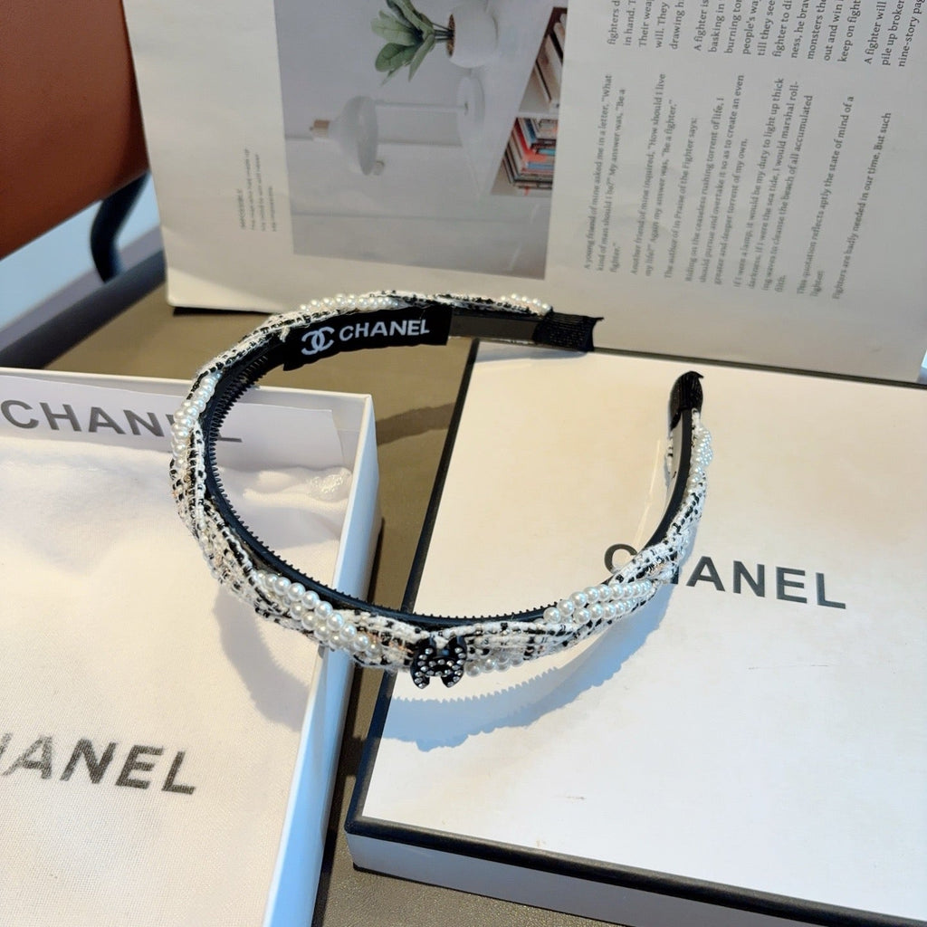 CHANEL Letter Logo Vintage Headband