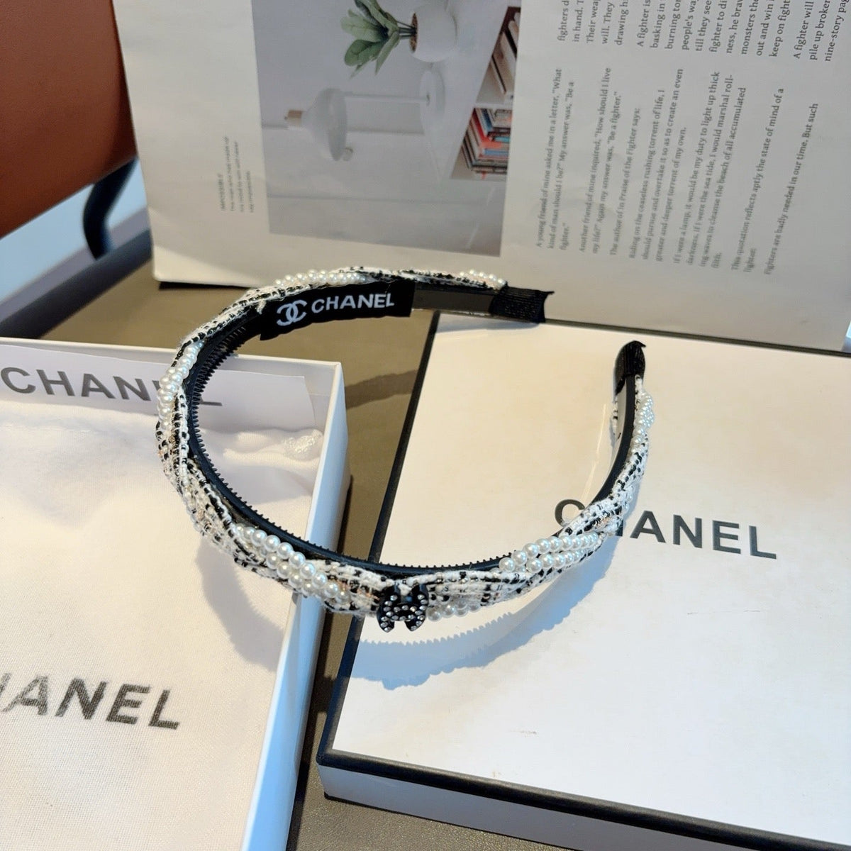 CHANEL Letter Logo Vintage Headband