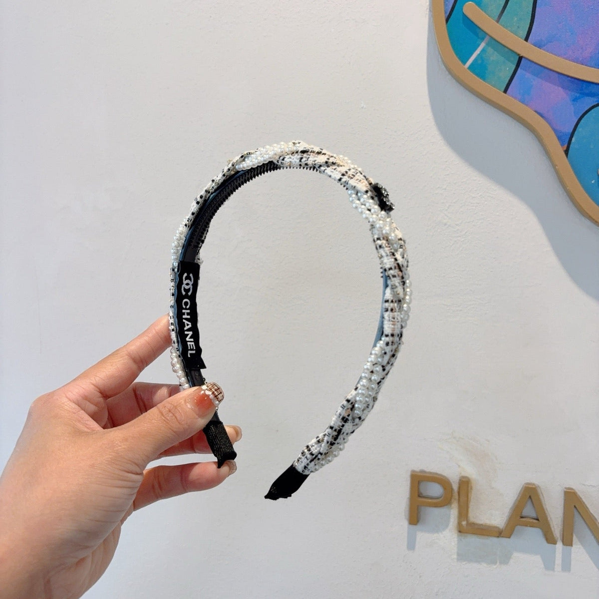CHANEL Letter Logo Vintage Headband