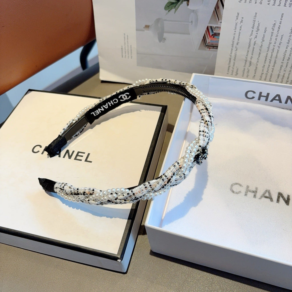 CHANEL Letter Logo Vintage Headband