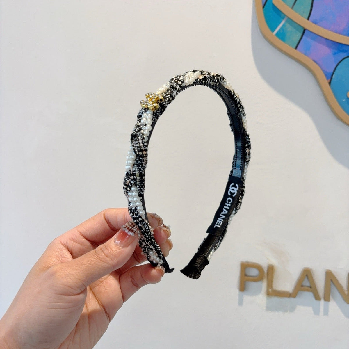 CHANEL Letter Logo Vintage Headband