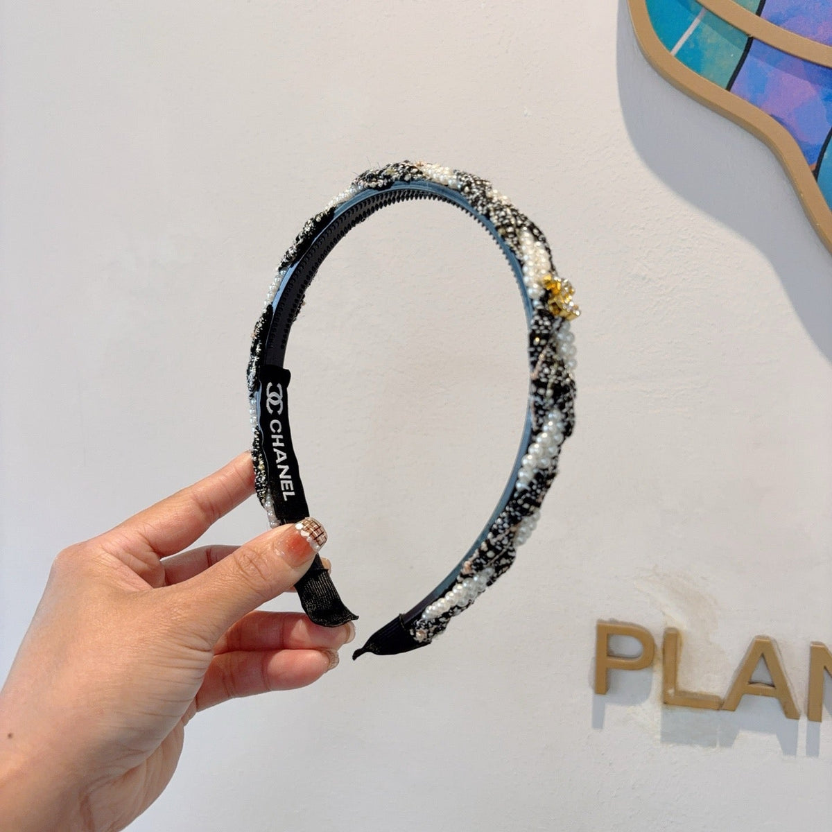 CHANEL Letter Logo Vintage Headband