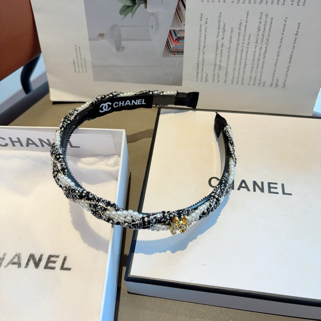 CHANEL Letter Logo Vintage Headband