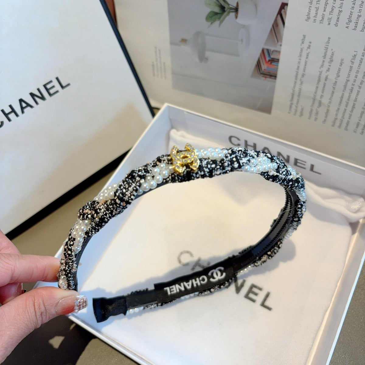 CHANEL Letter Logo Vintage Headband