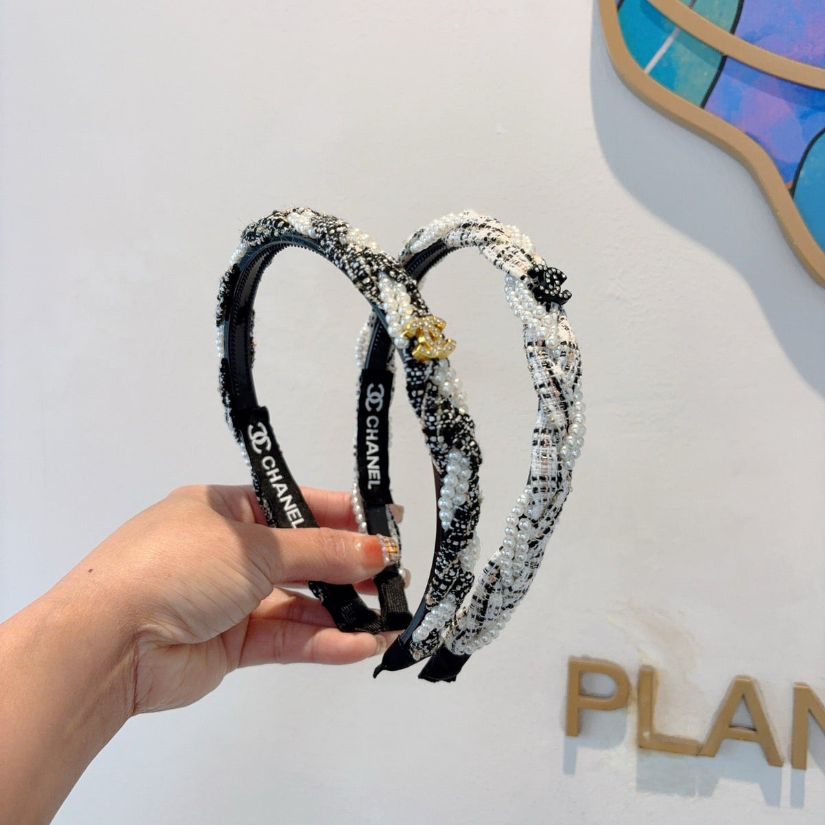 CHANEL Letter Logo Vintage Headband