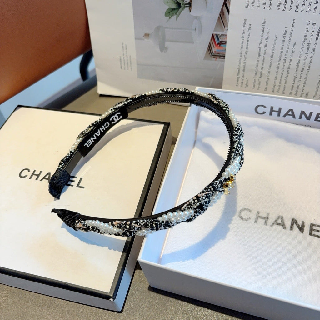 CHANEL Letter Logo Vintage Headband