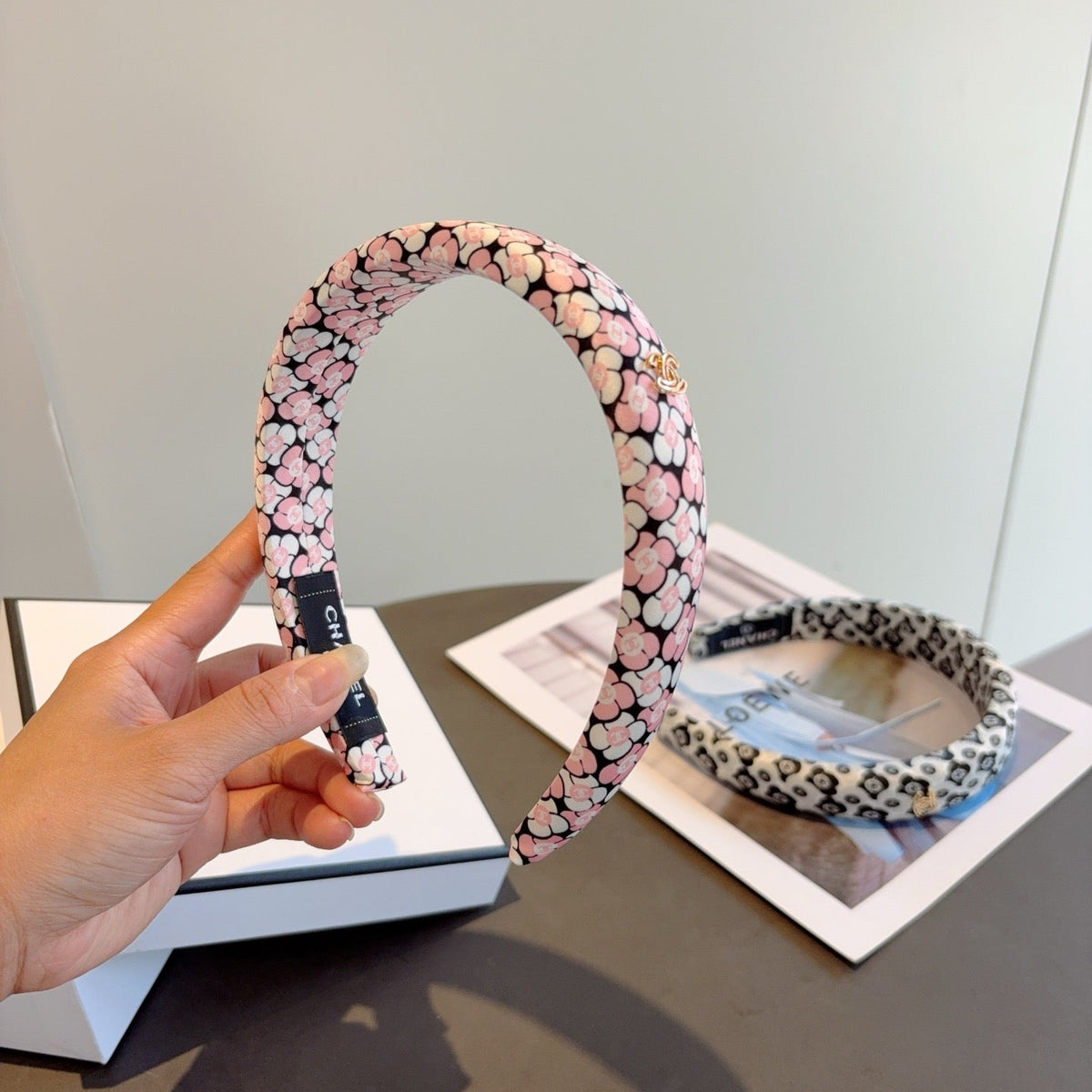 CHANEL Letter Logo Vintage Headband