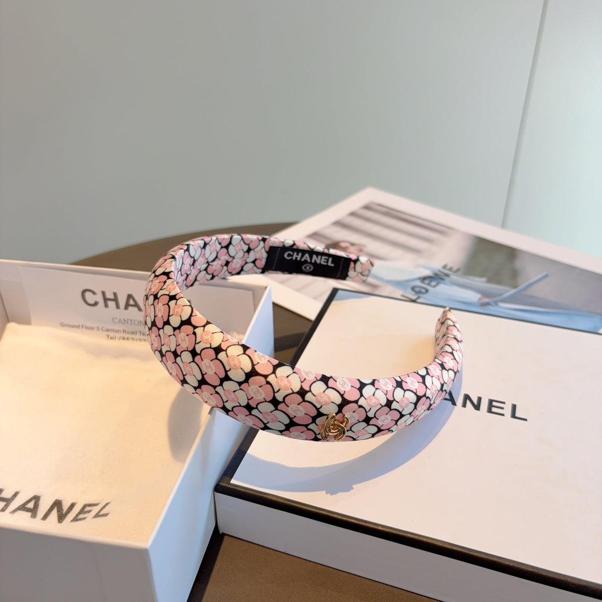 CHANEL Letter Logo Vintage Headband