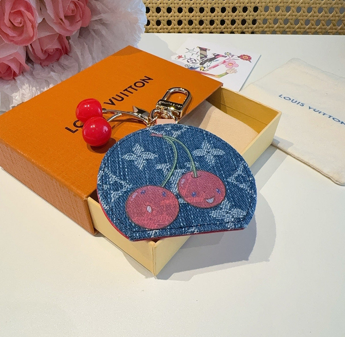 LOUIS VUITTON Canvas Bag Charm Keychain