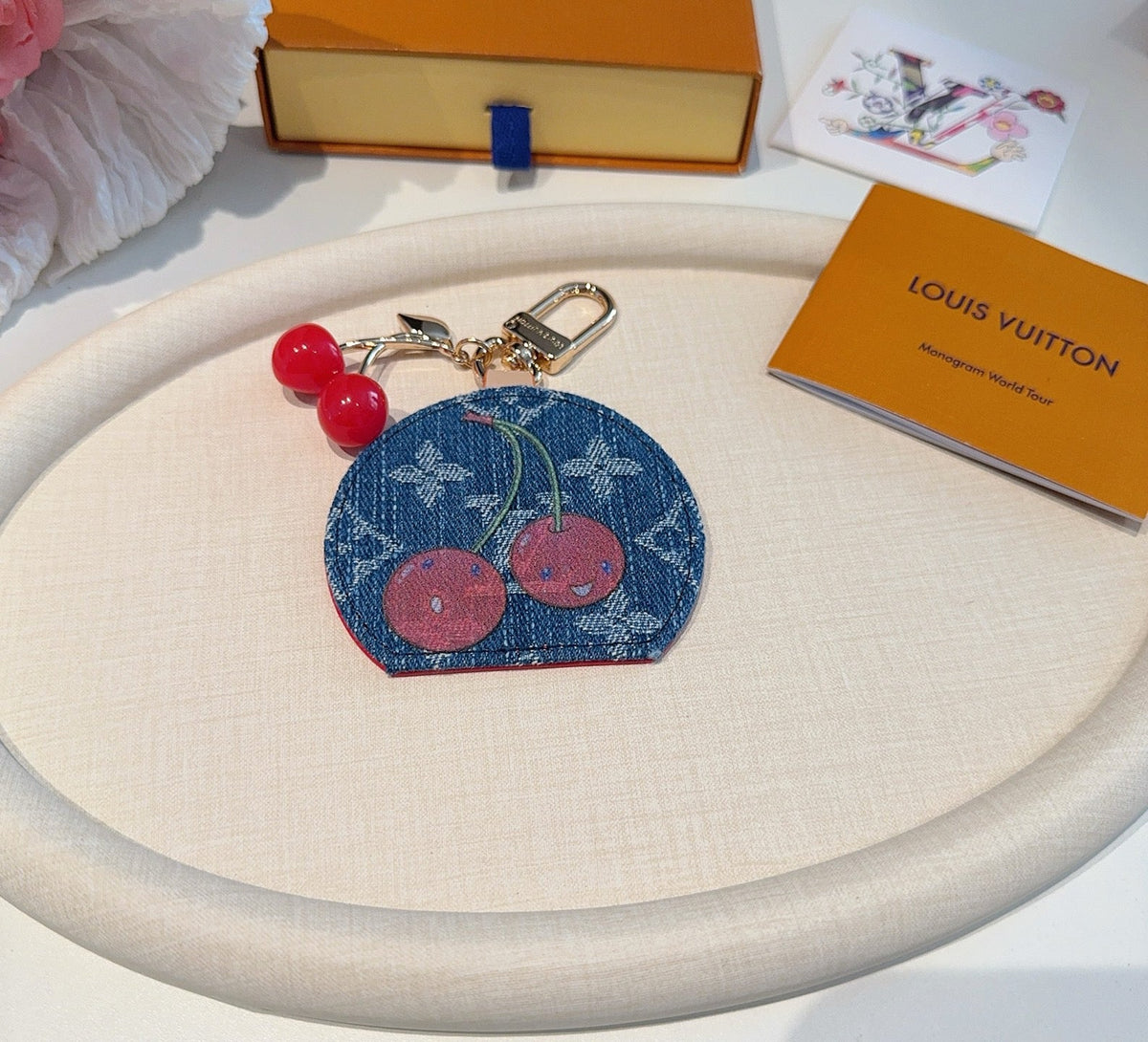 LOUIS VUITTON Canvas Bag Charm Keychain