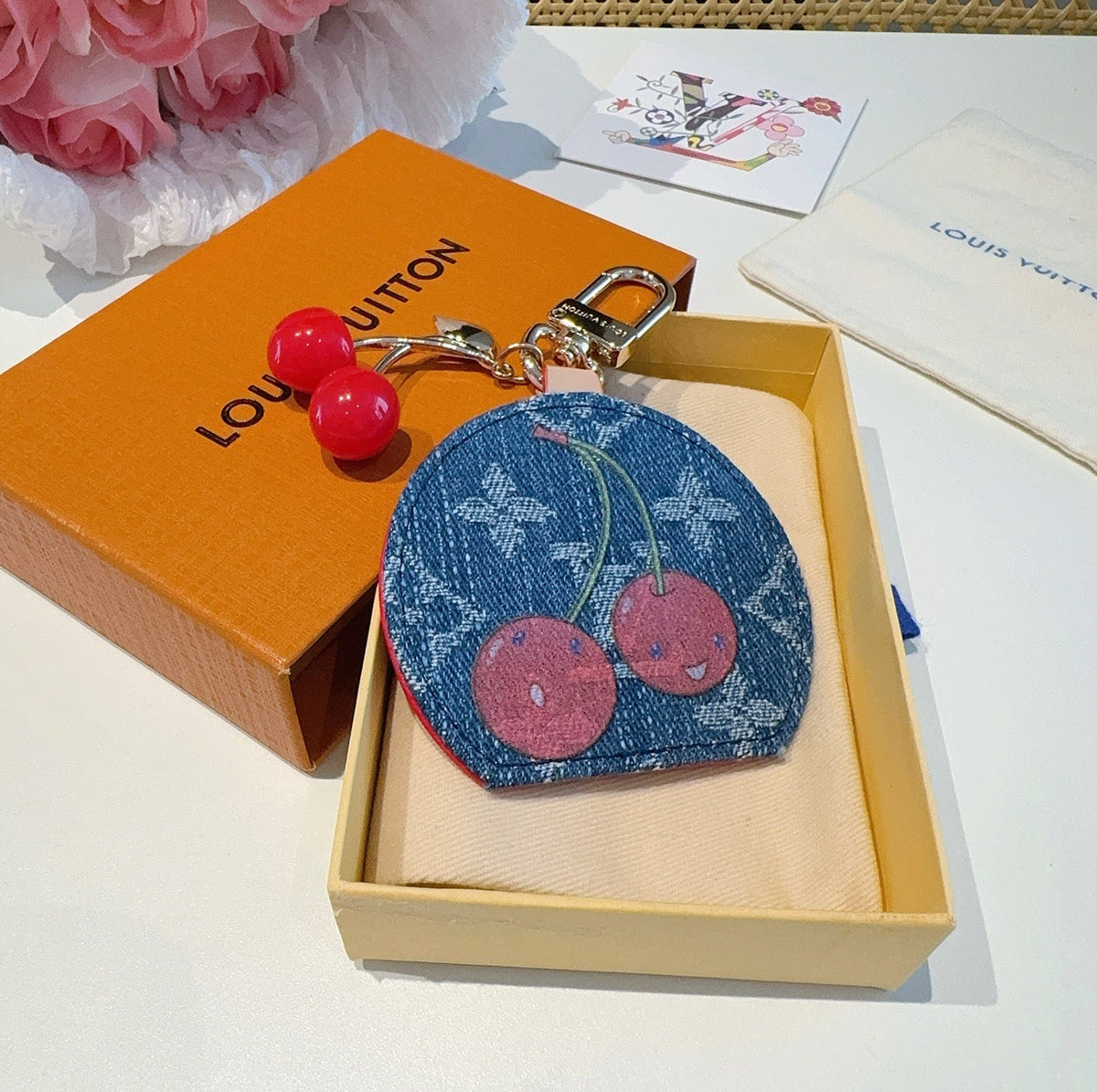 LOUIS VUITTON Canvas Bag Charm Keychain