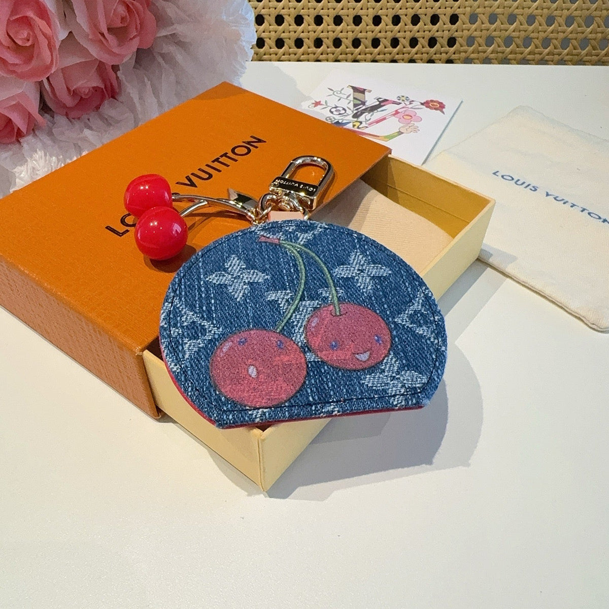LOUIS VUITTON Canvas Bag Charm Keychain