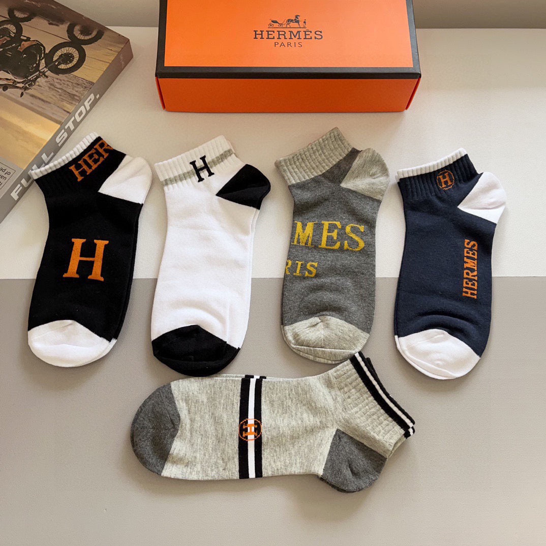 Hermes Comfort Ankle Socks – 5-Pair Set #002