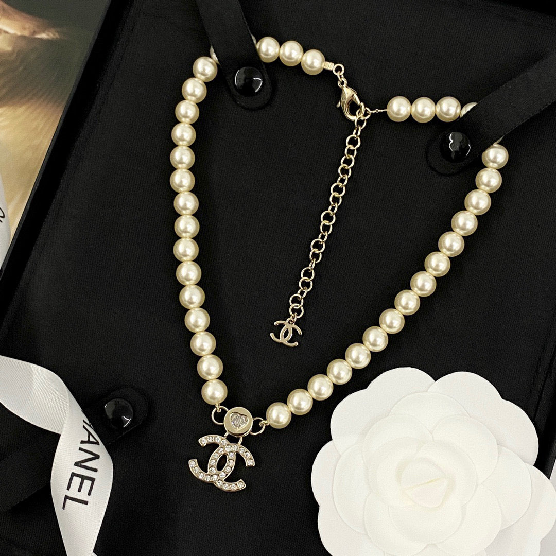 CHANEL Pearl Long Necklace