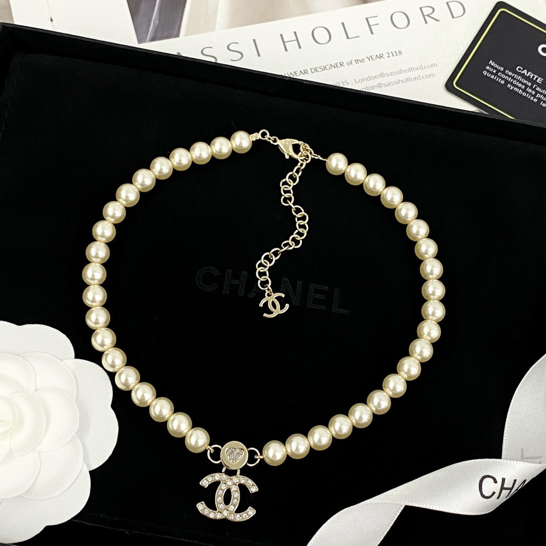CHANEL Pearl Long Necklace