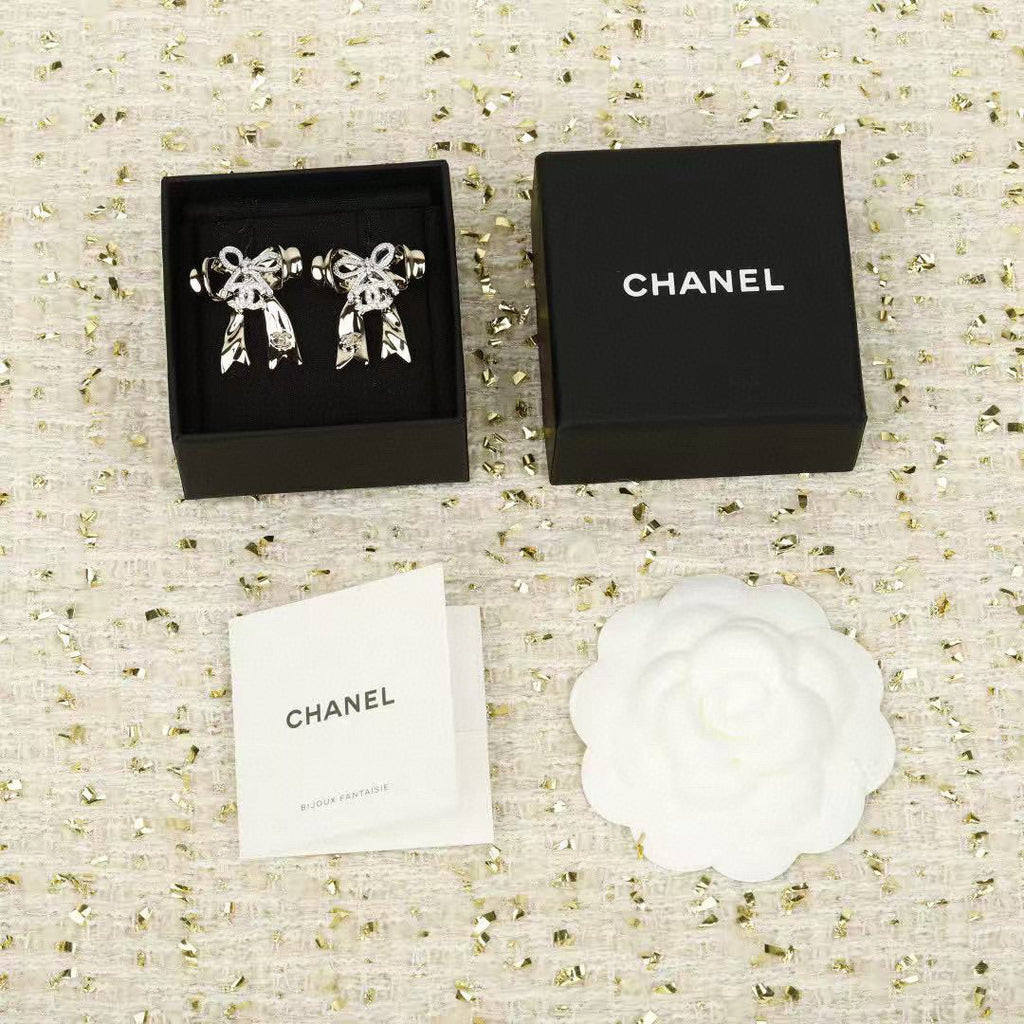 CHANEL Bow Earrings