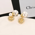 DIOR Pearl Crystal Earrings
