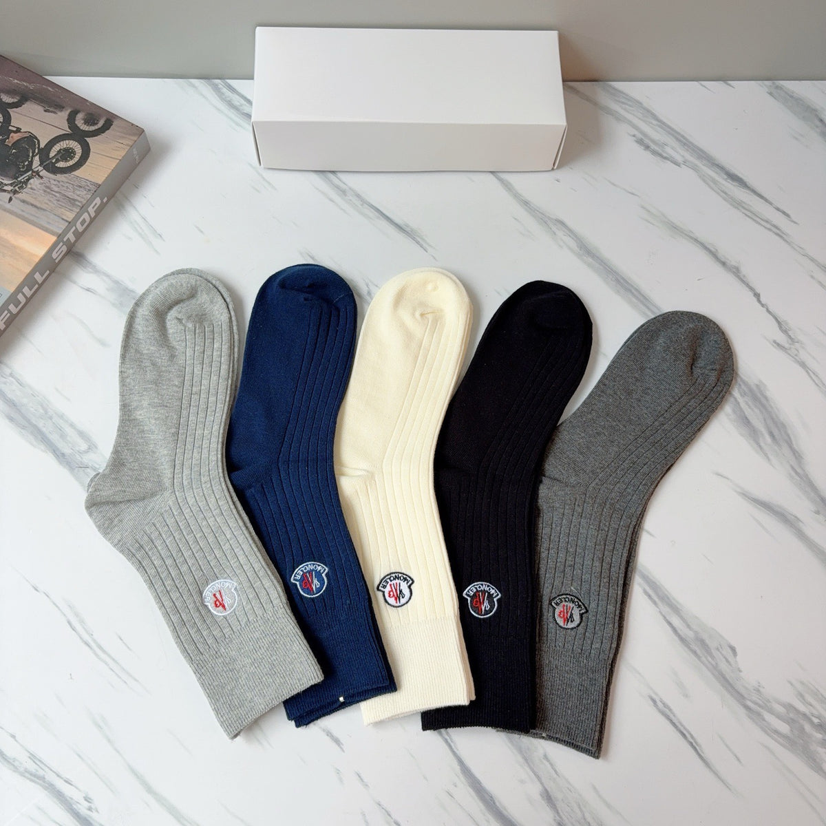 Moncler Cashmere Blend Knee-High Socks – 5-Pair Set #001