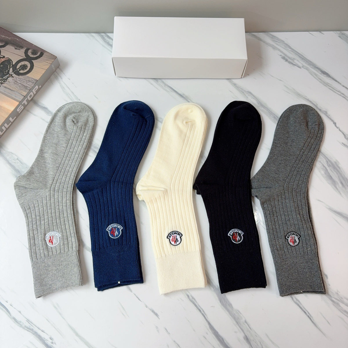 Moncler Cashmere Blend Knee-High Socks – 5-Pair Set #001