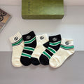 Gucci Cotton No-Show Socks – 5-Pair Set #002