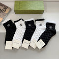 Gucci Cotton Crew Socks – 5-Pair Set #008