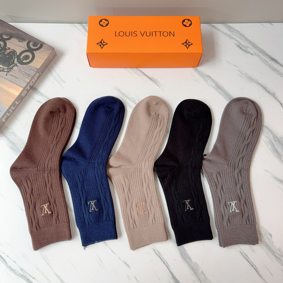 Louis Vuitton Cashmere Blend Knee-High Socks – 5-Pair Set #001