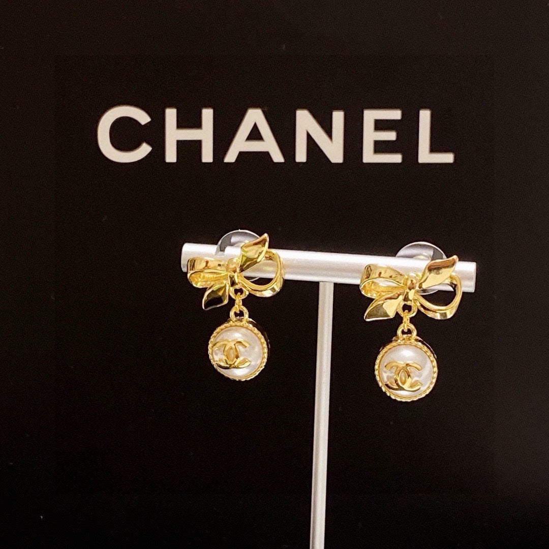 CHANEL Bow Earrings