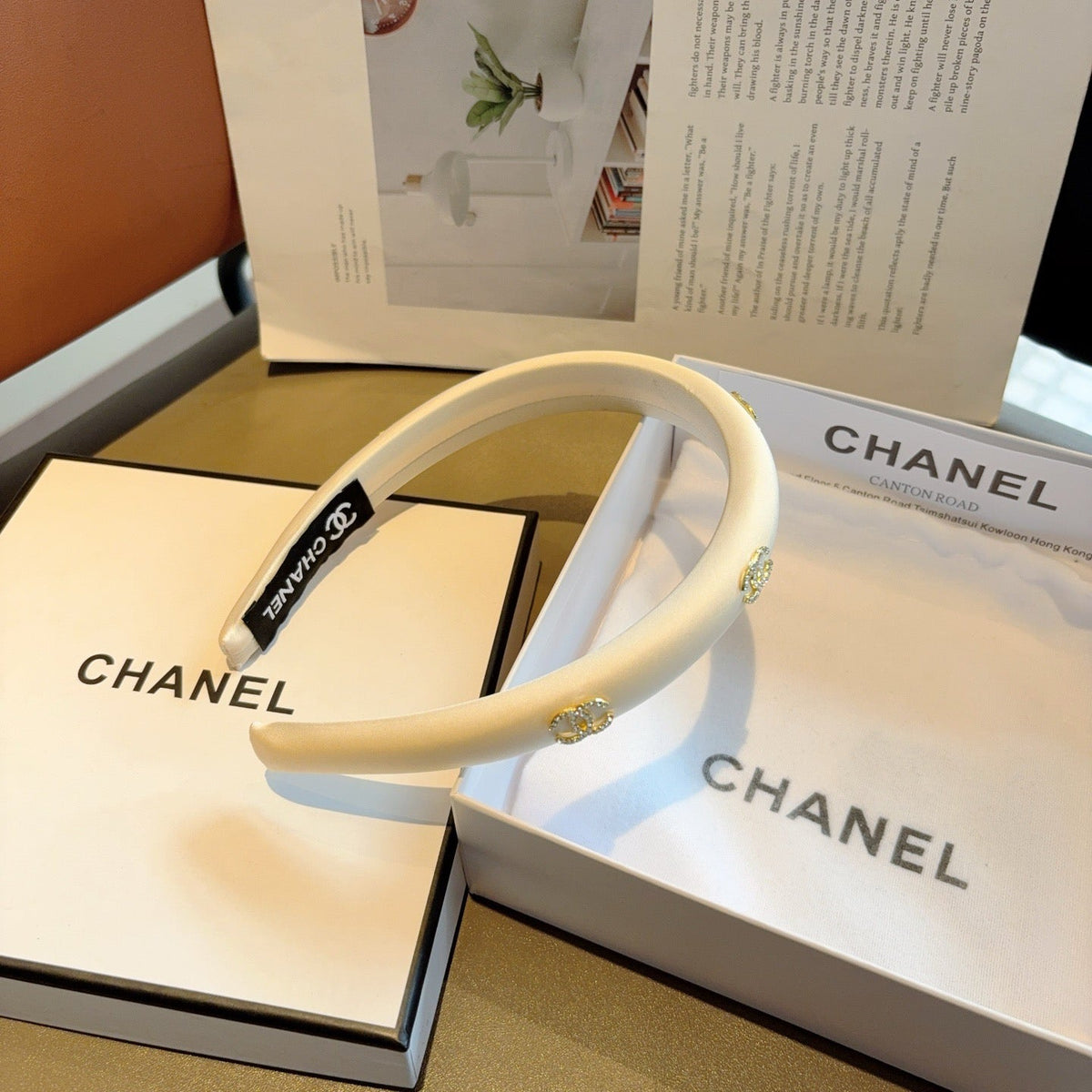 CHANEL Letter Logo Vintage Headband